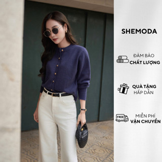 Áo Cardigan Nữ Len Dệt Kim SHEMODA Bubby Ocean Cardigan Thanh Lịch Phù Hợp Đi Làm Công Sở, Đi Chơi Dạo Phố