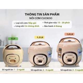 Nồi Cơm Điện MiNi CucKoo Hàn Quốc 1L-1.2L-1.8L, Nồi Nhỏ Cao Cấp Dành Cho Sinh Viên