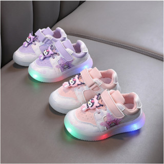 Giày Thể Thao Cho Bé Gái KUROMI 3D Mềm Dẻo Có Đèn LED Mẫu Mới Từ 2 - 6 Tuổi (TLG02)