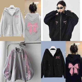 Áo Khoác Nỉ HOODIE ZIP họa tiết NƠ HỒNG Unisex Nam Nữ nhiều mẫu (Ảnh Thật/Có Sẵn)