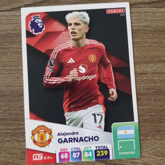 Thẻ cầu thủ Alejandro Garnacho #259 Manchester United Panini Adrenalyn XL 2024/25