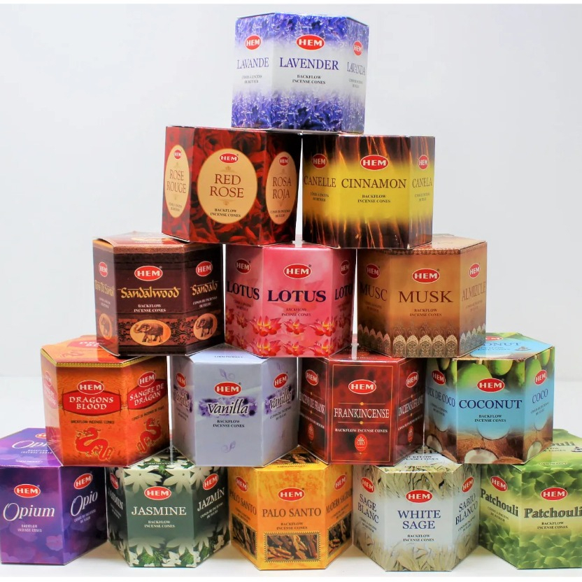 [Hộp 40 Nụ] Nụ Thác Khói Cao Cấp HEM, Nụ Trầm Hương Khói Ngược Ấn Độ, Nụ Trầm Hương Xông Nhà