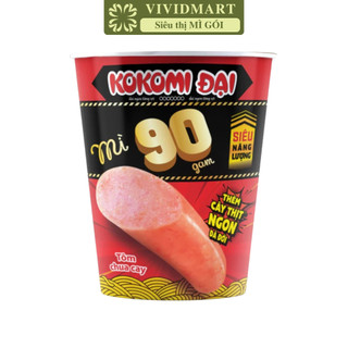   LYLẺ - MASAN - Mì ly Kokomi Đại 90 Tôm chua cay  có cây thịt  Mì ly Tôm chua cay Kokomi Đại 90 Mì Kokomi 90g  90g ly  