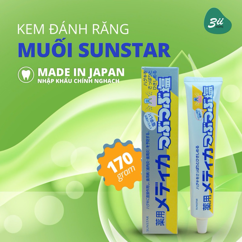 Kem đánh răng 3II HOME Kem đánh răng muối Sunstar 170gam hàng nội địa Nhật Bản nhập khẩu chính ngạch