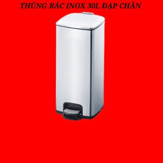 Thùng Rác Inox Vuông 30 lít / 20 lít/ 12 lít Đạp Chân Nắp Êm Dùng Trong Nhà Bếp , Nhà Tắm