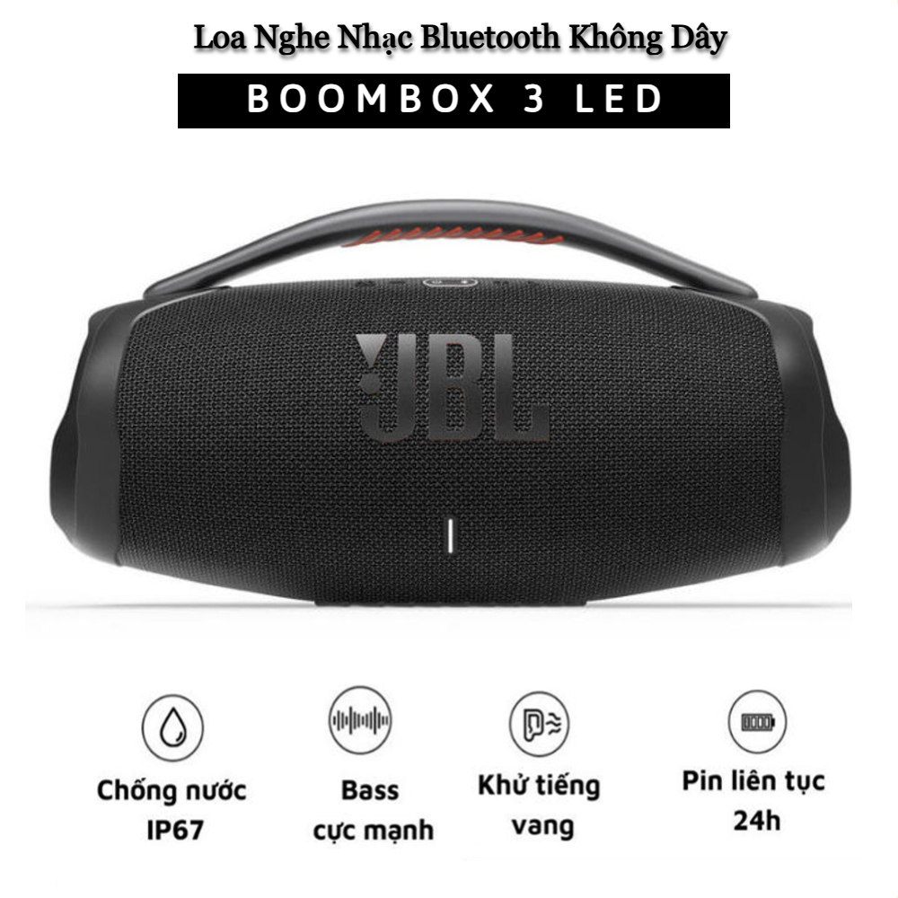 Loa Bluetooth JBL Boombox 3 LED Bass Mạnh Âm Thanh Lớn Cực Đỉnh Bluetooth 5.2. Loa Boombox 3 Thiết K