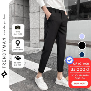  Quần tây âu hàn quốc  quần vải nam giành cho học sinh  sinh viên - KIỂU DÁNG ĐEN TRƠN 