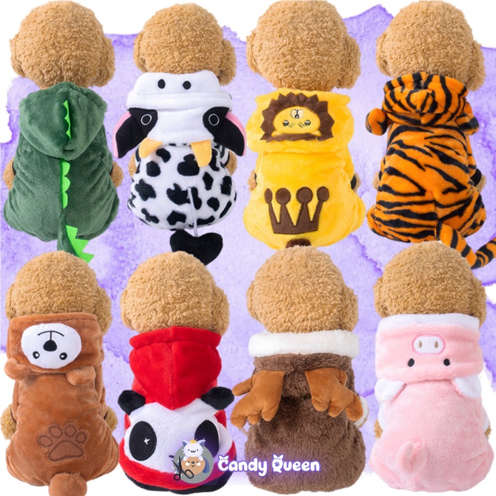 Áo Thú Bốn Chân Cho Chó Mèo Thú Cưng Bộ Sản Phẩm Cosplay Có Họa Tiết Khủng Long, Bò, Cá Mập, Hổ Vằn
