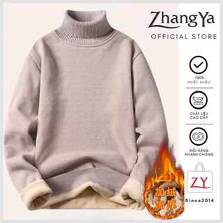  Zhang Ya Áo len cổ lọ lót lông Nam hàng Quảng Châu Săn SALE dày đẹp siêu ấm chuẩn loại 1 lót lông mêmc 