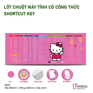  Miếng Lót Chuột Cute  Bàn Di Chuột In Phím Tắt Office Excel Word PowerPoint Photoshop AutoCad Windows May Viền 