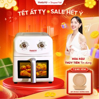 Nồi Chiên Không Dầu Masuto MSChef 6L cửa sổ kính vỏ máy kim loại 1500W Đa Năng An Toàn