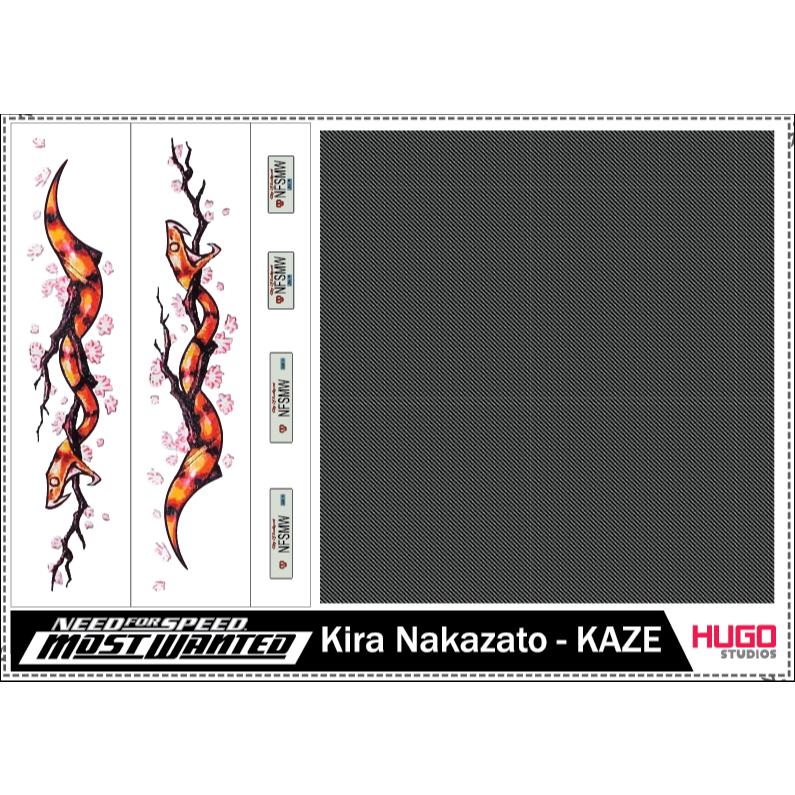 Hugo Studios Decal trượt nước Need For Speed - Most Wanted - Black List 07 - Kaze tỉ lệ 1/64 chưa ph