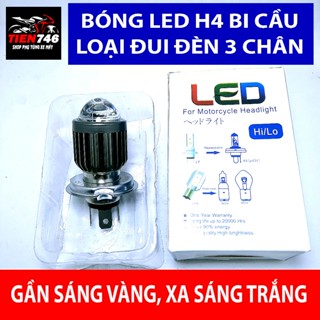 Bóng đèn trước LED H4 bi cầu 3 chân, lắp cho Rs, Rsx, Ws, Ws110, Fu, Sirius, và nhiều xe khác.