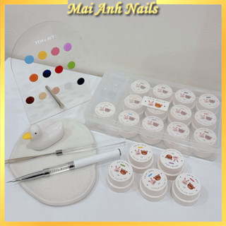 KHÔNG ĐỔI/TRẢ HÀNG KHI ĐÃ BÓC SEAL - Set gel vẽ TT19xAVY (MẪU HỘP MỚI) 13 màu Tặng 24 móng vẽ + 1 đế mẫu MaiAnhNails