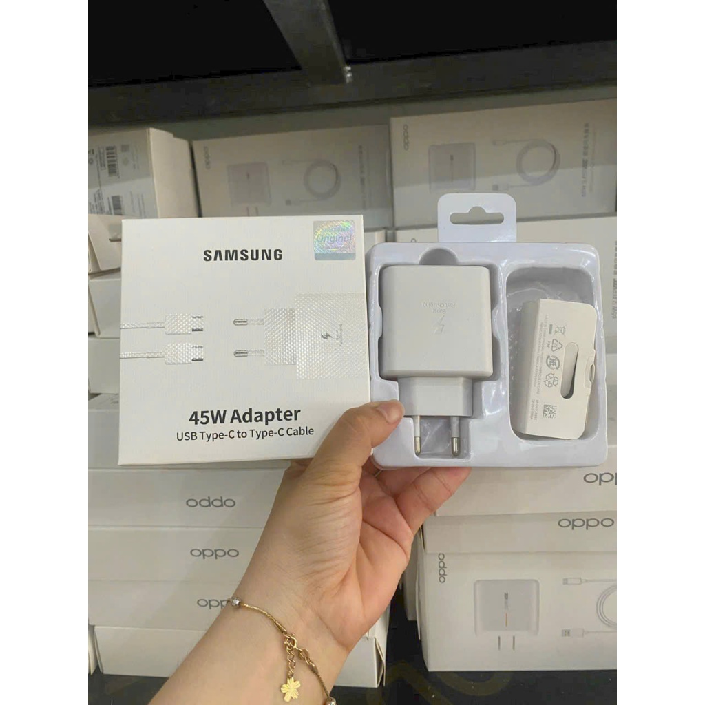 Bộ Sạc Nhanh 45W Samsung Type C -45W ADAPTER- Rẻ (Cóc R37 45W Kèm Cáp 2 Đầu TYPE C) [BH: 3 Tháng]