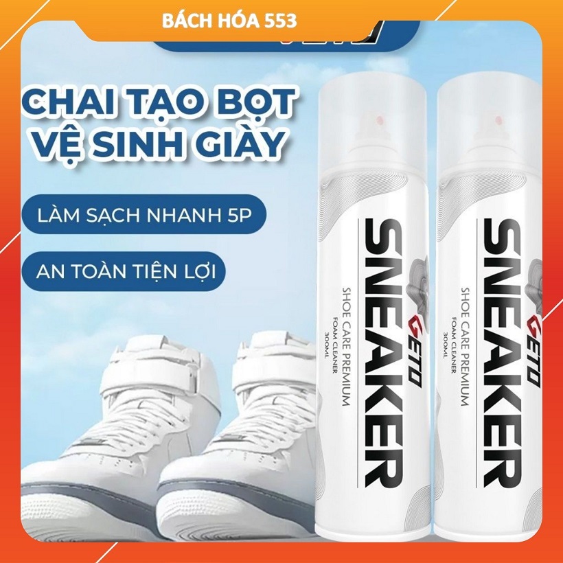 Chai XỊt Bọt Làm Sạch Giày Sneaker Geto Aikomi 300ml