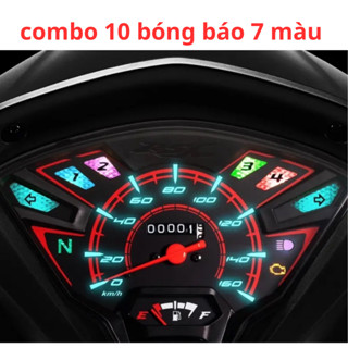 bộ 10 bóng đèn demi báo số 7 màu lắp xe máy wave 50 100 110 sirius fi, exciter 135 , future 125 nhấp nháy 7 màu