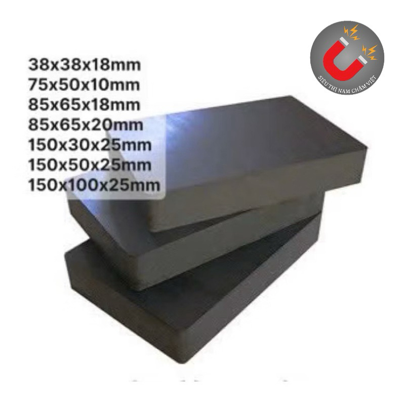 Nam châm Ferrite, Nam châm đen bản to nhiều kích thước. Nam châm hút sắt