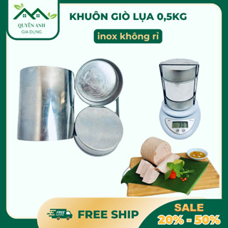  Khuôn Làm Giò Lụa Nắp Thụt Inox 0,5kg Chất Lượng Tốt  Khuôn Làm Giò Chả Tiện Lợi 