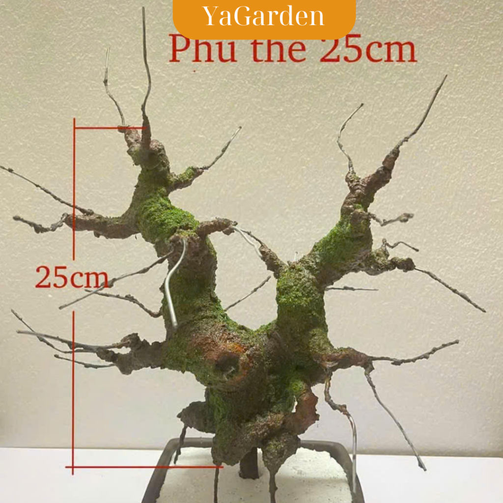 Gốc bonsai làm hoa giả kẽm nhung, thân cây bonsai giả làm cây handmade, Cây đào, cây mai, cây quất k