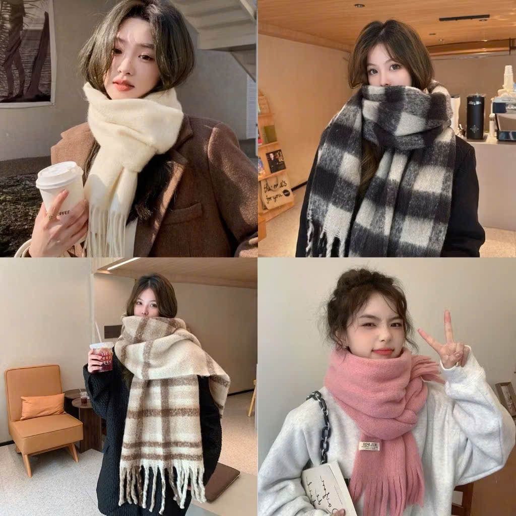 Khăn quàng cổ, khăn len kích thước 180x70 nam nữ nhiều màu chất mềm mịn mua dong