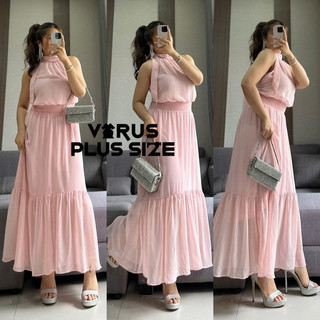 [virusplussize]Đầm laundry midi chất voan bigsize