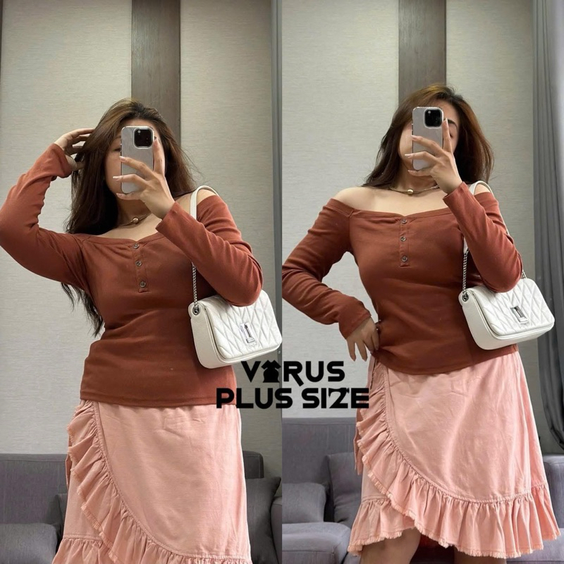 [virusplussize]SALE outlet - Áo aero 3 nút bẹt vai bigsize [aero0]