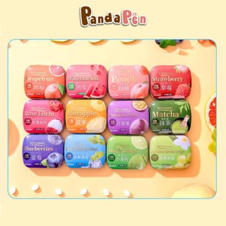 Kẹo Ngậm Bạc Hà, Kẹo Ngậm Hương Trái Cây Hộp Sắt Sang Trọng Ăn Vặt Panda Pẻn