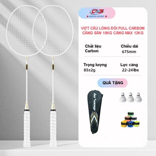 Bộ 2 Vợt Cầu Lông Khung Carbon 710 Căng Sẵn 9kg (Max 11kg) + Tặng Kèm Túi Đựng và 2 Quấn Cán