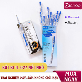 Hộp 20 Bút bi cao cấp TL 027 nét nhỏ viết đều mực cho văn phòng, học sinh loại tốt -  ZSchool