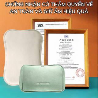 Túi Chườm Nóng Cao Cấp DELADEP Sưởi Ấm Bụng, Tay, Chất Liệu Vải Nhung Mềm Mại, Sạc Điện Tự Ngắt An Toàn