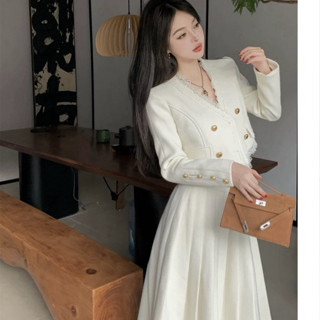 Sét áo dạ dài tay + chân váy chữ A, Sét áo dạ mùa đông kết hợp chân váy hàng order  nhà Oanhdilys