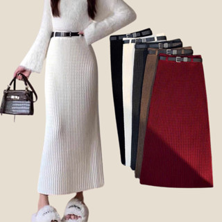 Chân váy len dáng dài SUTANI chất liệu len thừng dày dặn mặc mua đông