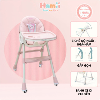 Ghế Ăn Dặm Cho Bé Umoo, Ngả Lưng Gấp Gọn Cao Cấp Chính Hãng, Điều Chỉnh Linh Hoạt, 2 Khay Bàn Ăn Kèm Bàn Chơi UM-05145