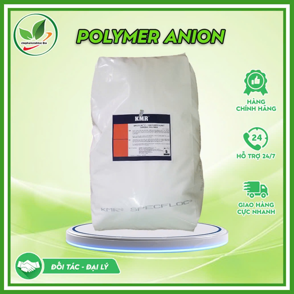 Hóa chất xử lý nước và chất thải POLYMER ANION. Bao 25kg