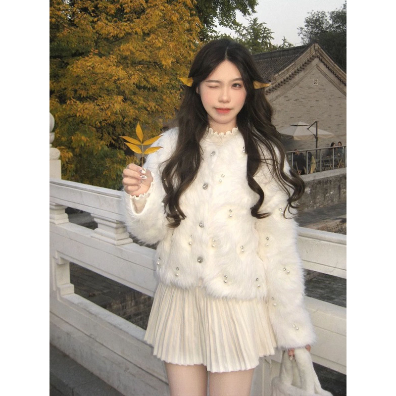 Áo khoác lông cáo nhận tạo đính ngọc trai❤️( 100% HÀNG QUẢNG CHÂU TRUNG QUỐC ) | BigBuy360 - bigbuy360.vn