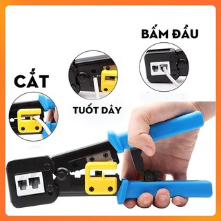 Kìm Bấm Mạng Xuyên Thấu CAT5/CAT6 RJ45 Chuyên Dụng – Tích Hợp Cắt Dây Tự Động