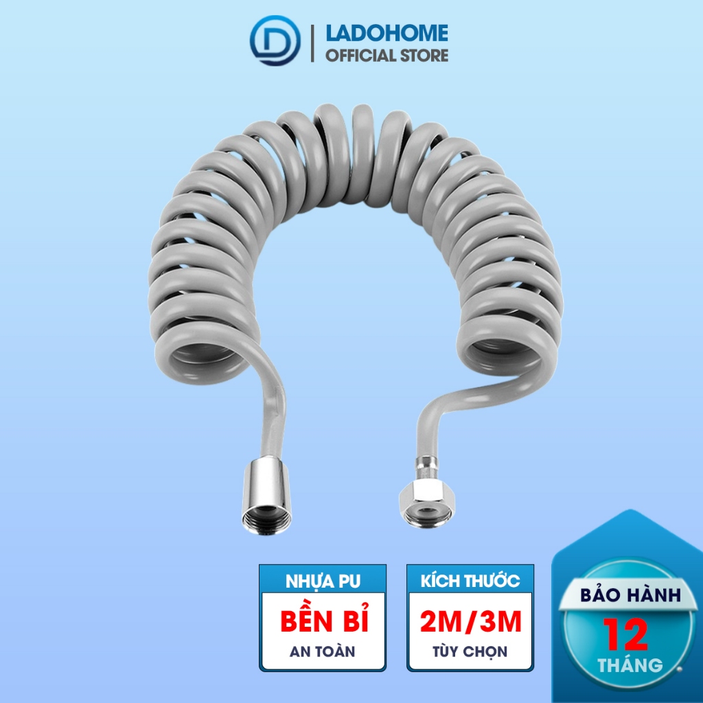 Ống nước lò xo co giãn PU08 cho vòi xịt vệ sinh, vòi xịt toilet nhà tắm nhựa PU, sử dụng được nóng lạnh