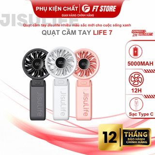  Quạt cầm tay mini Jisulife Life 7 ABS 5 cấp độ gió 3600mAh 5000mAh Sử dụng liên tục 12 Giờ -BH12T 