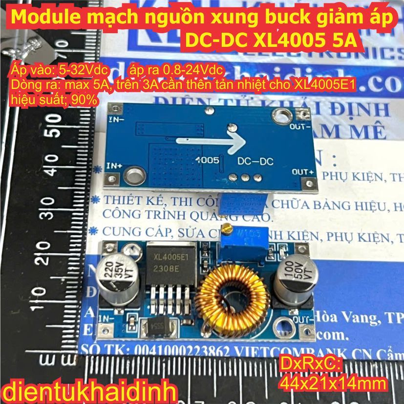 2 cái Module mạch nguồn xung buck giảm áp DC-DC XL4005 XL4005E1 5A kde0095