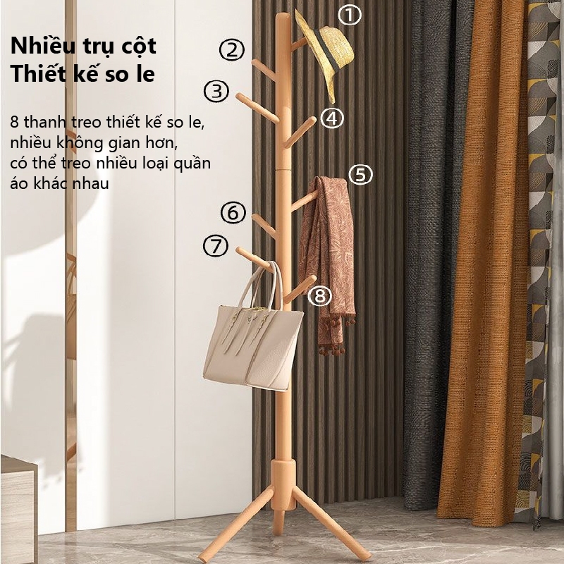 【Bảo hành】Móc treo quần áo tự nhiên giá treo quần áo đặt sàn tiện lợi để treo quần áo mũ túi xách  móc treo quần áo dạng | BigBuy360 - bigbuy360.vn