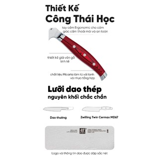 Dao cao cấp Zwilling Damascus Chef Compact Twin Cermax MD67 14cm với 133 lớp thép đặc biệt sản xuất tại Nhật