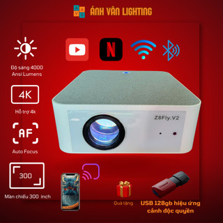  Máy Chiếu Z8 Fly Version 2 Hỗ Trợ 4K | Tặng USB Hiệu Ứng Cảnh 128GB | Đi Cảnh Xem Phim Youtube... 