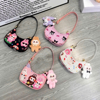 Túi cho bé đi chơi tết mini họa tiết TẶNG GẤU LABUBU nhỏ gọn vải mềm Diomi Store 608