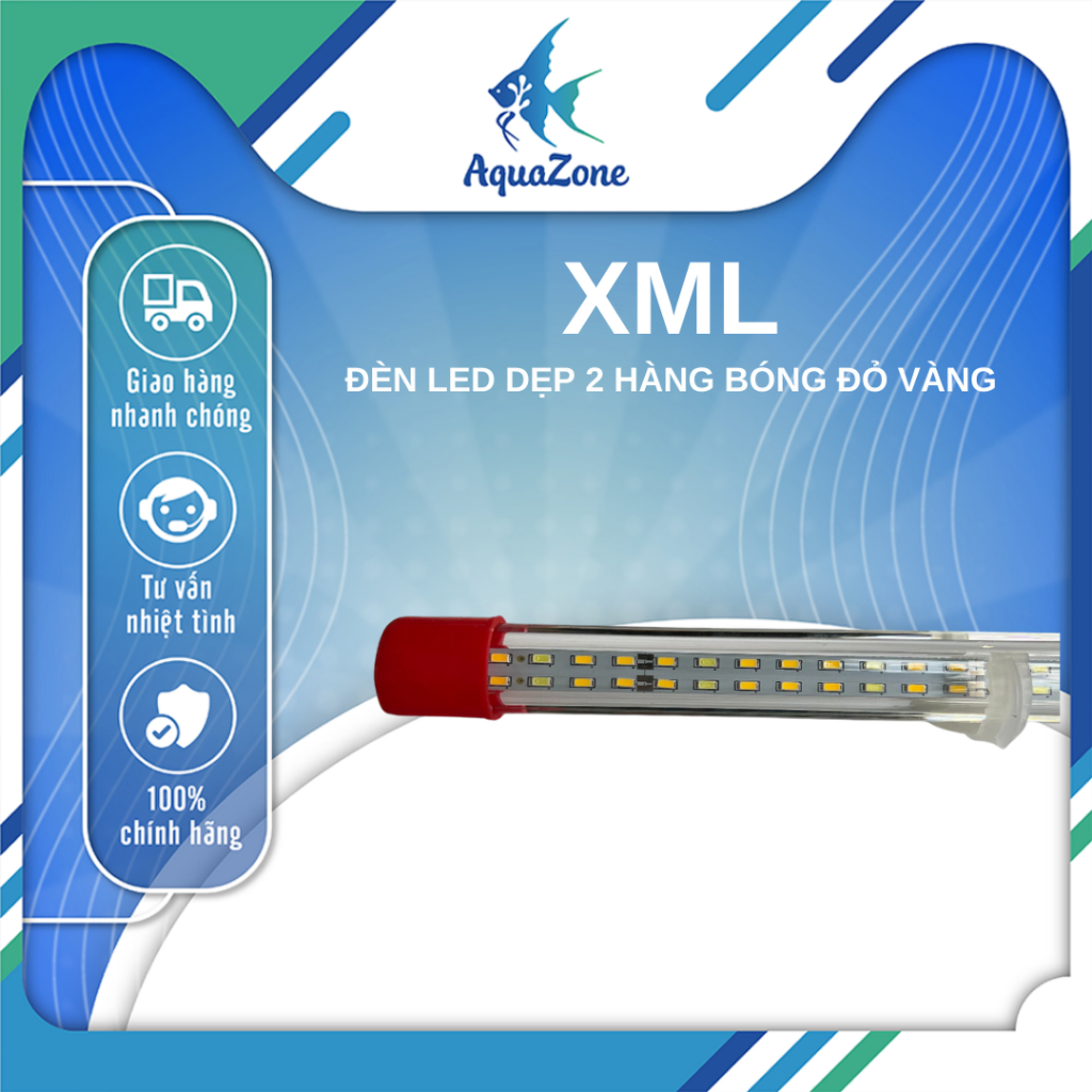 Đèn Led dẹp XML 2 hàng bóng đỏ/vàng/trắng - Đèn hỗ trợ lên màu cho cá Koi - cá rồng