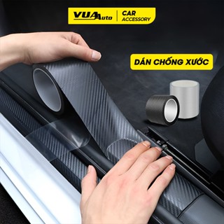 Băng keo dán cửa ôtô chống xước VuaAuto cuộn băng dính carbon dán bậc cốp chồng trầy chống thấm nước