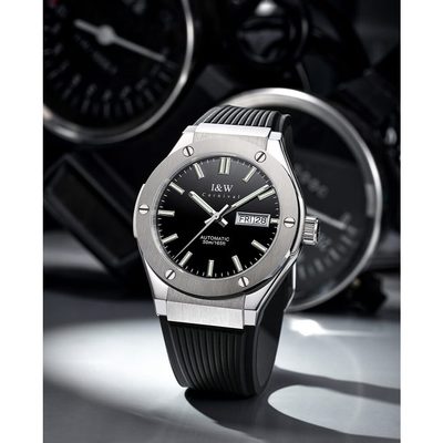 Đồng hồ nam chính hãng I&W CARNIVAL 55851G1-S3,BH dài hạn,viền trơn trắng ,kính sapphire,chống nước 50m,máy cơ Automatic
