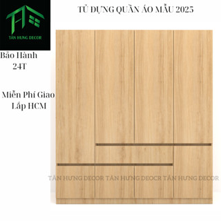 [FREESHIP HCM] TỦ ĐỰNG QUẦN ÁO MẪU 2025 GỖ CÔNG NGHIỆP MDF PHỦ MELAMINE KHÔNG TAY NẮM