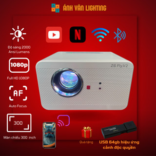 Máy Chiếu Z6 Fly Version 2 - Full HD 1080 - Wifi | Tặng USB Hiệu Ứng Cảnh 64GB | Đi Cảnh, Xem Phim, Youtube...