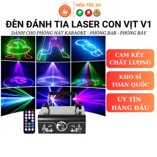 Đèn Laser 3D Hiệu Ứng Con Vịt Cảm Ứng Âm Thanh, Đèn Led Phòng Bay Cực Ảo, Dành Cho Bar, Karaoke, Phòng khách 256 HiệuỨng